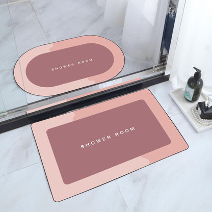 2PCSBathroom non slip floor mat, entrance foyer absorbent floor mat, cross-border household bathroom printed foot mat