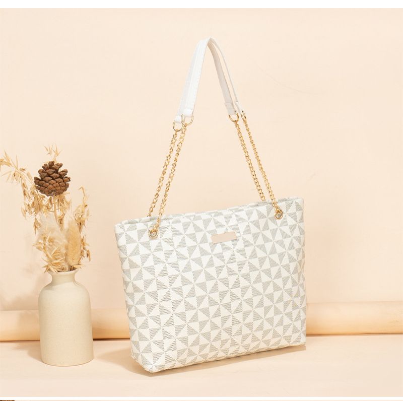 Geometric print Women's new fashion generous sequin embellished chain shoulder bag