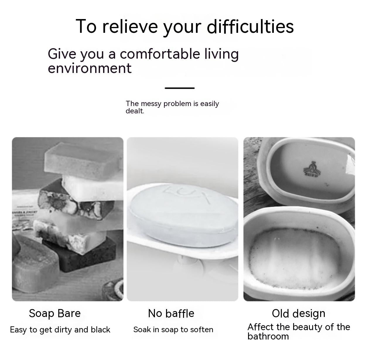 Wall-Mounted Soap Box With Hooks Soap Dish soap holder