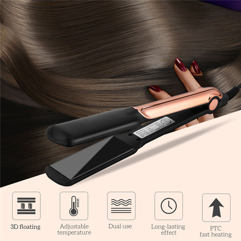 New Arrival Professional 2 In 1 Hair Straightener and Hair Curler with 4 Temperature Settings Wide Plate Hair Flat Iron for Home DIY Use for Both Wet and Dry