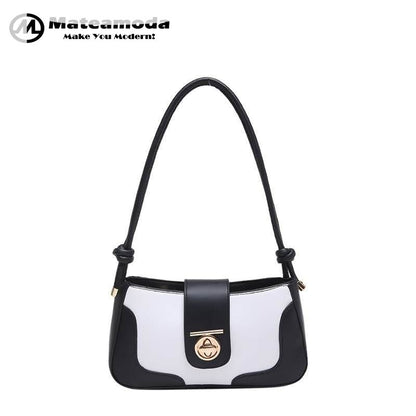 Mateamoda Elegant Two-Tone Shoulder Bag Underarm Handbag Crossbody Bag
