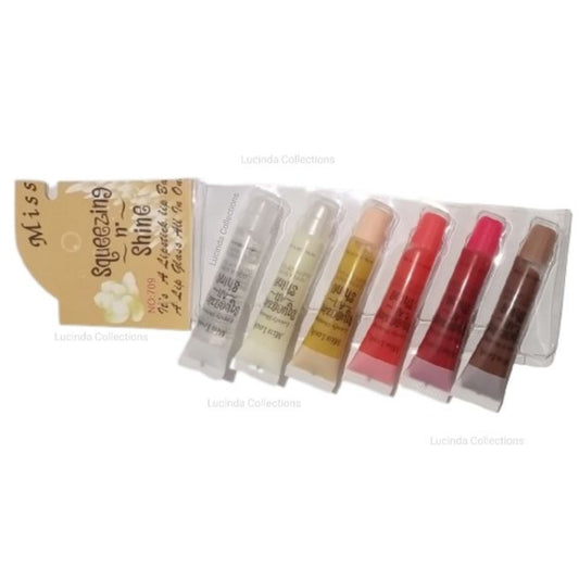 6Pcs Absolute Care or Miss Look Squeezing n Shine Lip Gloss Gel Balm