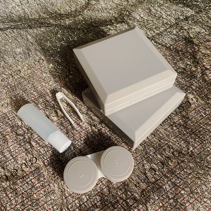 Contact Lenses Box With Mirror Travel Container Kit Cold Solid Color Mini Contact Lens Case Pocket Portable Easy Carry Make Up Beauty Pupil Storage