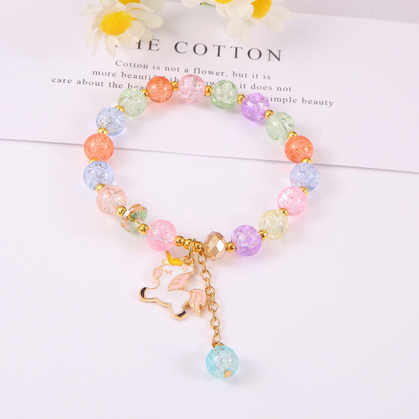 Fresh Cute Bracelet Minimalist Women's Bracelet Accessories Random Crystal Bracelet Crystal Clear Beautiful Bracelet Colorful Ball Bracelets