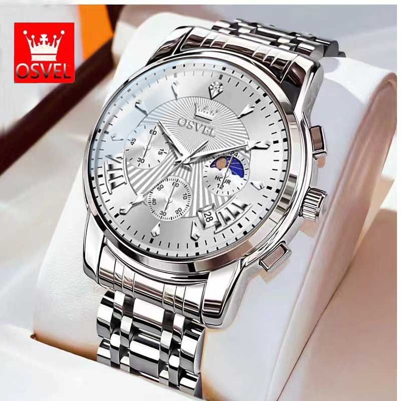 Fashion Men Stainless Steel Watch Luxury Calendar Quartz Wrist Watch Mens Business Watches for Man Clock