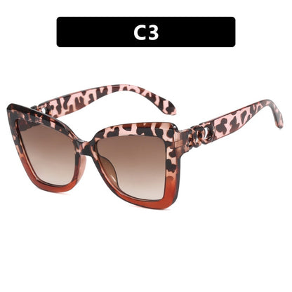 .Irregular Chain Cat Eye Shades Vintage Sun Glasses