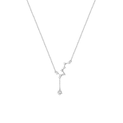 2PCS Beidou Star necklace, new female trend temperament, light luxury, niche design, tassel, simple and exquisite collarbone chain bracelet