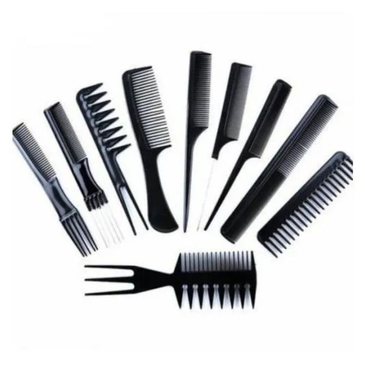 10 Pieces Comb Set Plastic Combs Hair Dyeing Oil Baking Comb Hair Salon Hairdressing Tool Beard care Men Women Professional Home Styling Kit
