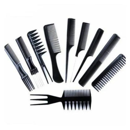 10 Pieces Comb Set Plastic Combs Hair Dyeing Oil Baking Comb Hair Salon Hairdressing Tool Beard care Men Women Professional Home Styling Kit