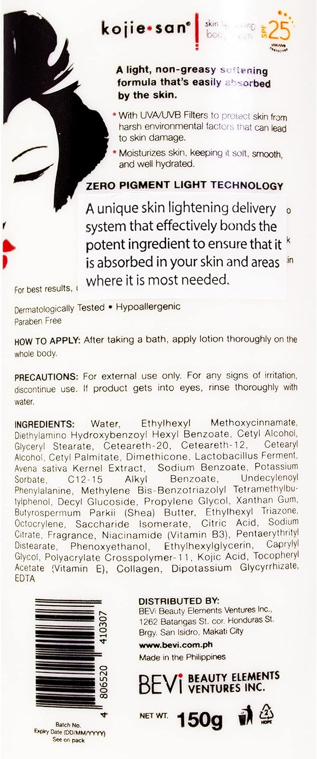 Kojie San Kojic Acid Lotion - Nourishing & Skin Brightening Body Lotion with Rosehip, Shea Butter & Vitamin E Body Lotion for Flawless Even Skin Tone - 500ml