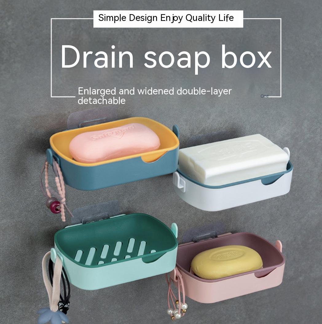 Wall-Mounted Soap Box With Hooks Soap Dish soap holder
