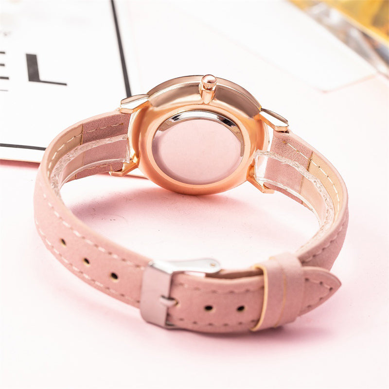 Ladies Watches Hearts Quartz Watch Back Light Watch Diamond-studded Luminous Casual Leather Belt Watches Simple Ladies Exquisite Small Dial Quartz Clock Dress Wristwatches Gift For lady