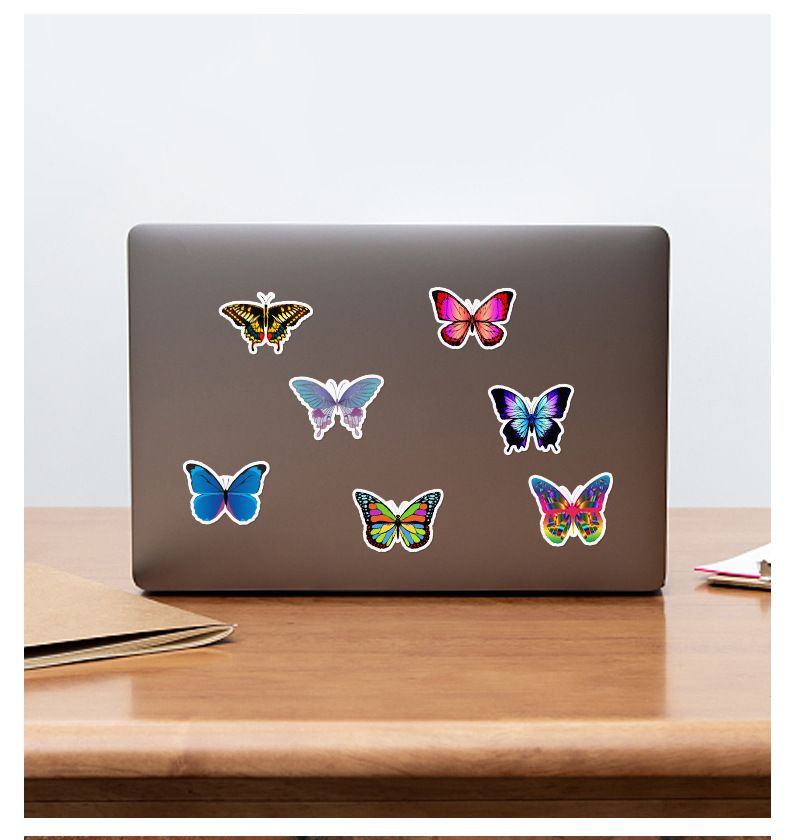 UPHUI 50PCS Stylish Universal DIY Butterfly Stickers Boho Graffiti Stickers for DIY Luggage Laptops Skateboards Motorcycle Bikes Suitcase Decals Graffiti Stickers