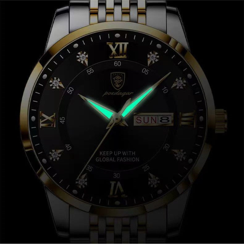 POEDAGAR Men Watches Top Brand Men's Watches Waterproof Luminous Calendar Full-automatic Quartz Business Watch Ultra-thin High-end Male Wrist Watch