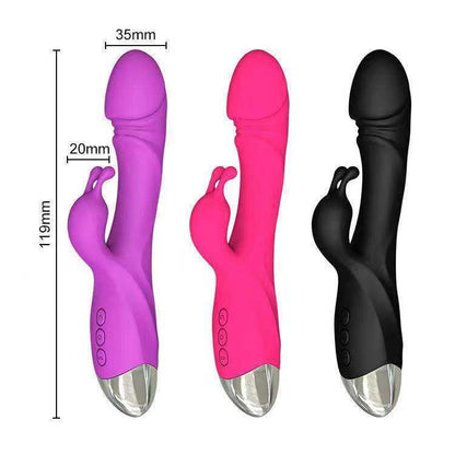 HW Silicone rabbit double shock 7 Thrusting & 10 Vibration Patter G-spot vibration orgasm massage stick female fun masturbation appliances adult sex products