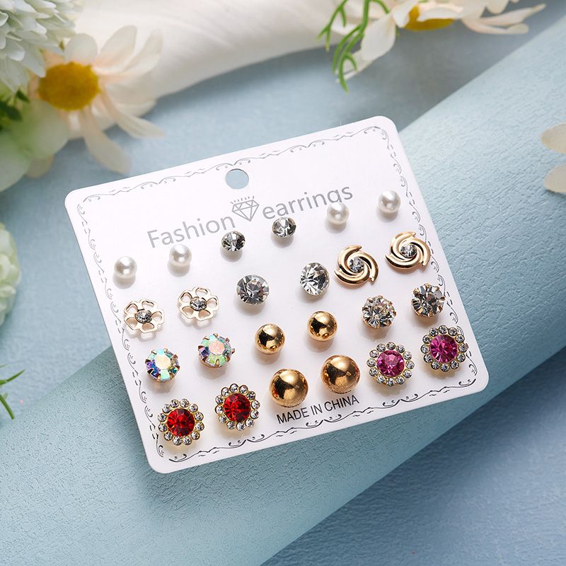 New Paper Card Earrings Set Beautiful Delicate Earrings Set 12 Pairs Affordable Set Diamonds Flowers Hearts And More