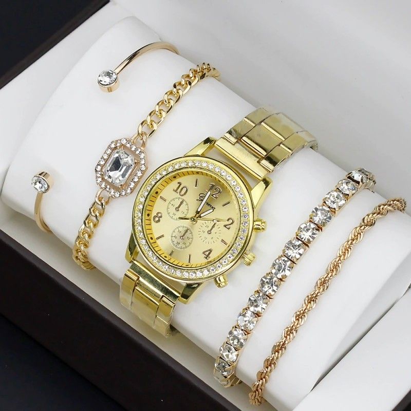 5Pcs/Set Fashion Watch Bracelet Set Women Watches Women's Watches Quartz Male Wrist Watch