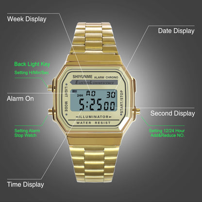Luxury Band Watch Waterproof Retro Digital Stainless Steel Sports Military Watches Men Women Electronic Wrist Watch