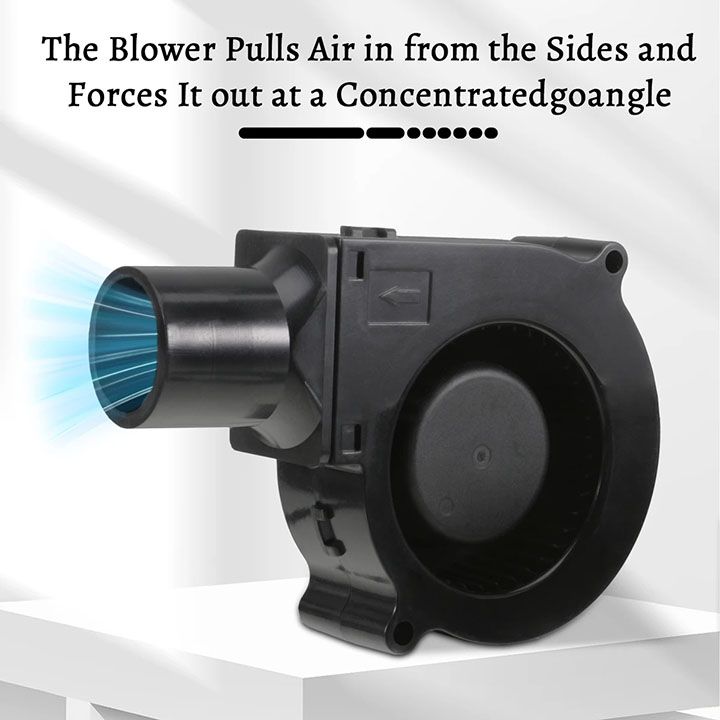 220V BBQ Fan Small Blast Engine with Air Collecting Adjustable Speed Cooking Tool EU Plug Handheld Barbecue Blower Camping AC Powered Fan Variable Speed Control