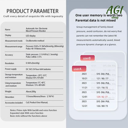 Upper Arm Blood Pressure Monitor Voice Broadcast Measurement Tool Portable LCD Digital Tonometer Sphygmomanometer Tensiometer Heart Rate Pulse Meter Health Care BP Monitor