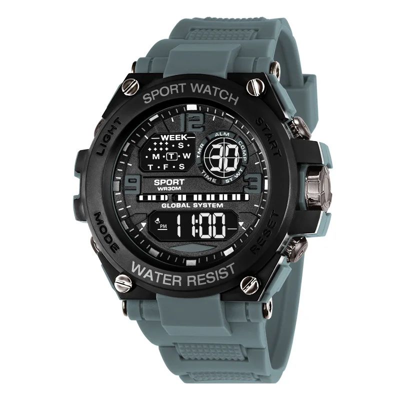 Men Watch Outdoor Sport Watches Multifunction Electronic Watches Anti Drop and Shock-absorbing Wristwatches, Chrono Waterproof Men Watches Led Digital Watch