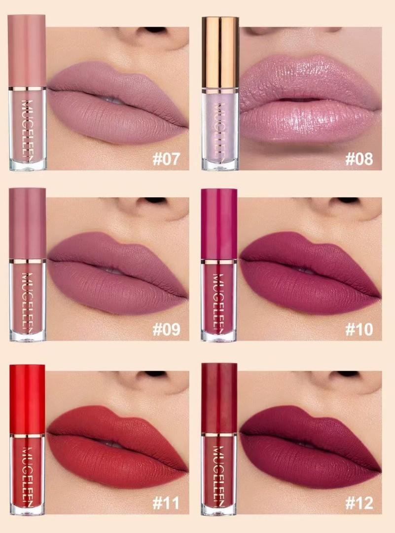 🔥 Welfare free perfume, only one week Muge leen12PCS/Set Lipsticks Matte Lip Gloss Sets Makeup Lasting Velvet Liquid Lipstick Set Cosmetic