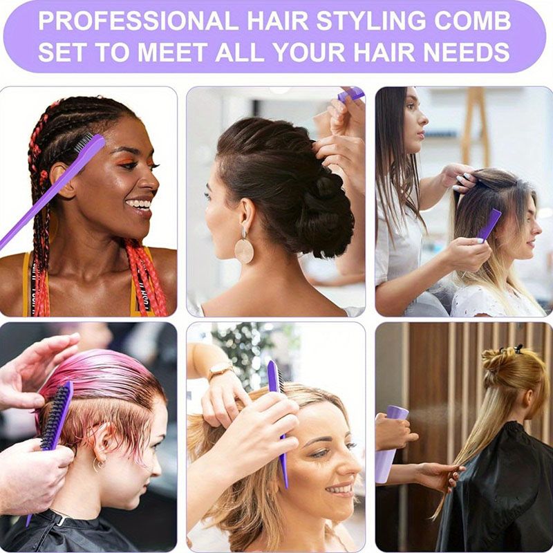 12PCS Hair Comb Set Hair Brush Hairdressing Comb Hair Styling Comb Set Curly Hair Accessories Hairpin Hair Band Wide Tooth Comb Detangling Teasing Combs Edge Rat Tail Brushes Scalp Massager Spray Bott