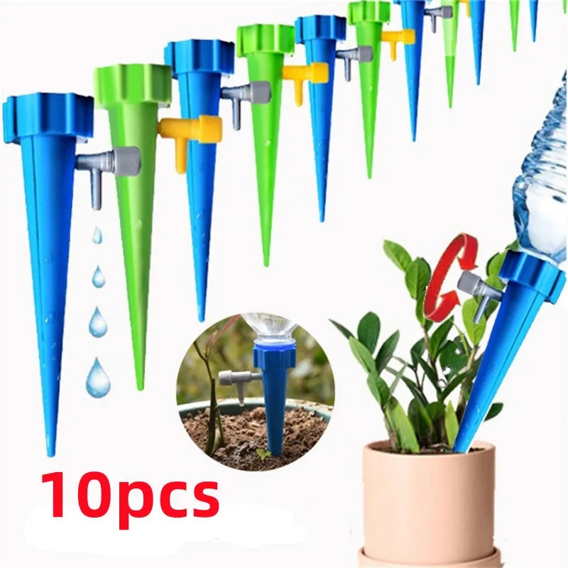 10pcs Auto Drip Irrigation Watering System Dripper Spike Kits Garden Household Plant Flower Automatic Waterer Tools