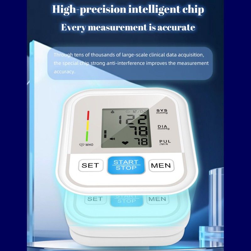 Upper Arm Blood Pressure Monitor LCD Digital Portable Automatic Tonometer Voice Broadcast