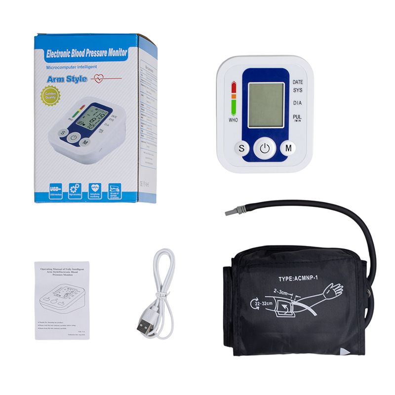 Blood Pressure Monitor LCD Digital Upper Arm Automatic Tonometer