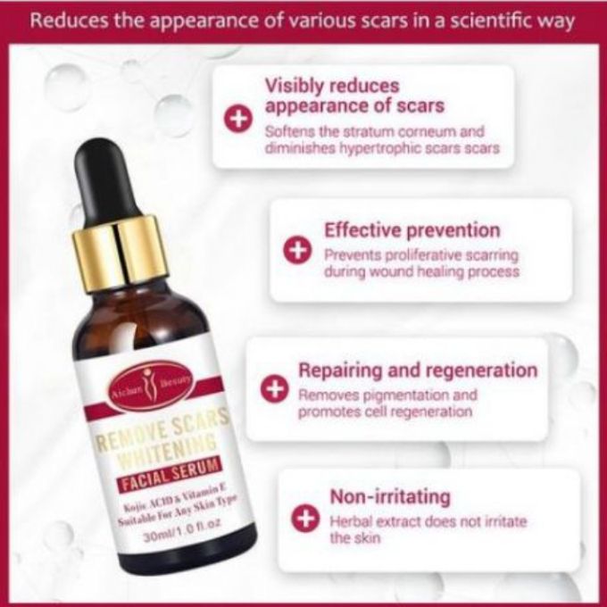 Aichun Beauty Remove Scars Whitening Face Serum Brightening Kojic Acid & Vitamin E Scar Remover Facial Skin Care