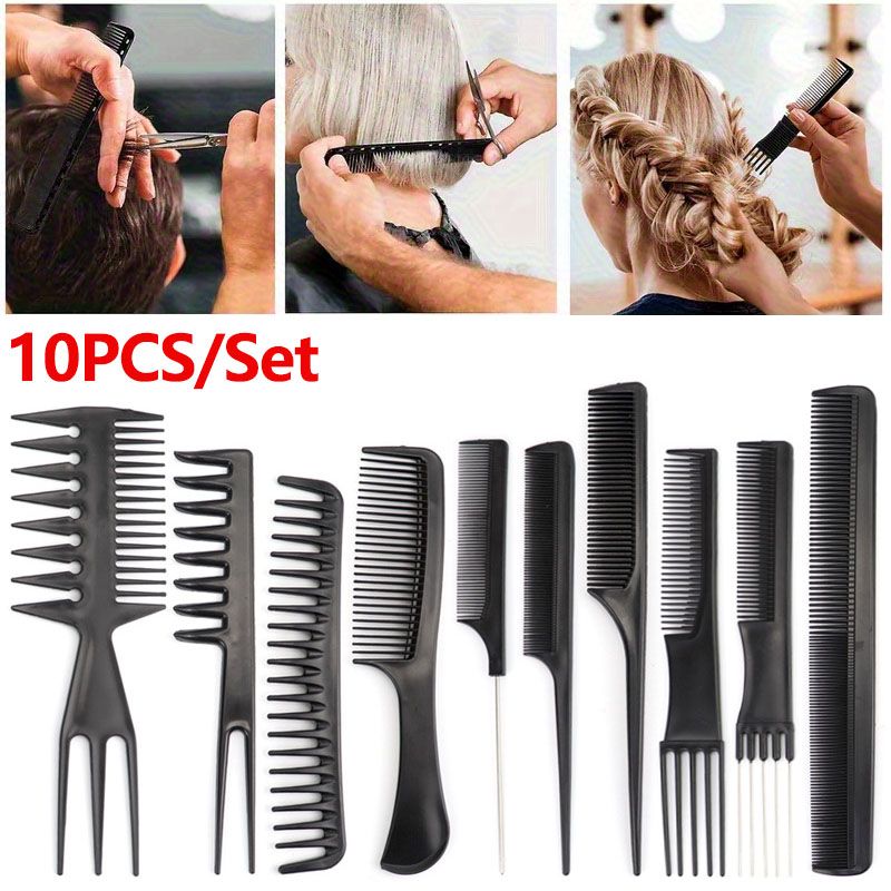 10Pcs Professional Hair Styling Hair Comb Set Combs Pack Makeup Barber Haircare Styling Tool Set Anti-static Hairdressing Combs Set Smooth Hair Healthy Massage Comb Haircare Stylist Accessories