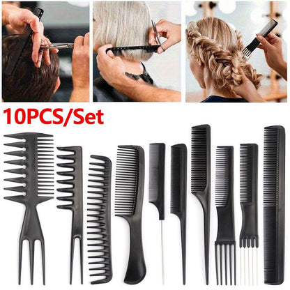 10Pcs Professional Hair Styling Hair Comb Set Combs Pack Makeup Barber Haircare Styling Tool Set Anti-static Hairdressing Combs Set Smooth Hair Healthy Massage Comb Haircare Stylist Accessories
