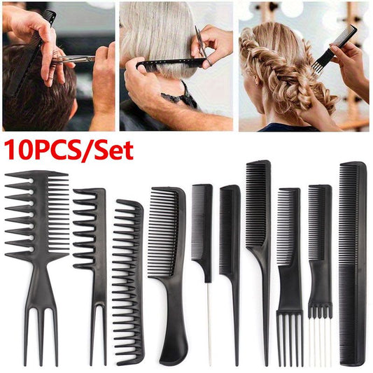 10Pcs Professional Hair Styling Hair Comb Set Combs Pack Makeup Barber Haircare Styling Tool Set Anti-static Hairdressing Combs Set Smooth Hair Healthy Massage Comb Haircare Stylist Accessories