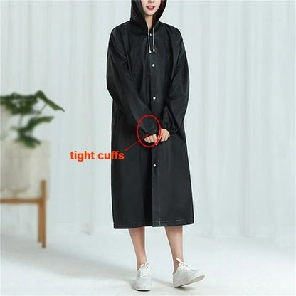 Non-disposable Thickened Frosted Waterproof Adult Men Women Children Integrated Semi-transparent Hiking Raincoat