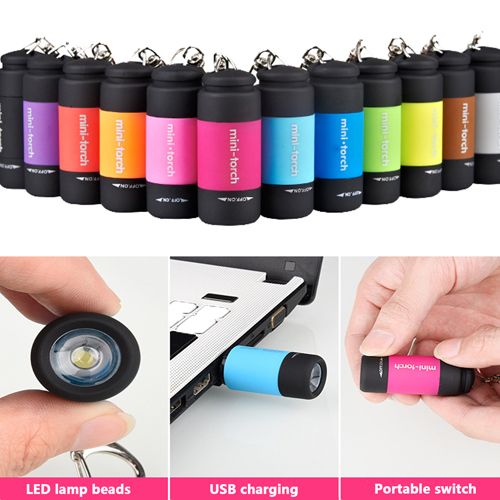Super Bright Flashlight LED Mini Flashlight Portable Torch Outdoors Waterproof Built-in Battery USB Rechargeable Flashlights Outdoor Emergency Spotlight