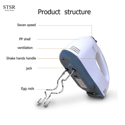 2025 New 7 Speed Electric Hand Egg Beater Automatic Mixer Machine Blender Whisk Kitchen Appliances