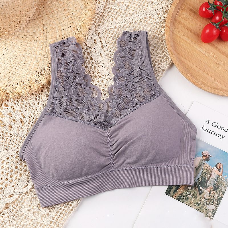 New Arrival Women Lace Bra Seamless Wireless Beauty Back Push Up Bra Cozy Chest Tube Top Sports Fitness Vest Bralette Bra Running Yoga Paded Bra Ladies Underwear Chest Wrap Undies Lingerie Female