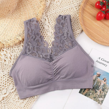 New Arrival Women Lace Bra Seamless Wireless Beauty Back Push Up Bra Cozy Chest Tube Top Sports Fitness Vest Bralette Bra Running Yoga Paded Bra Ladies Underwear Chest Wrap Undies Lingerie Female