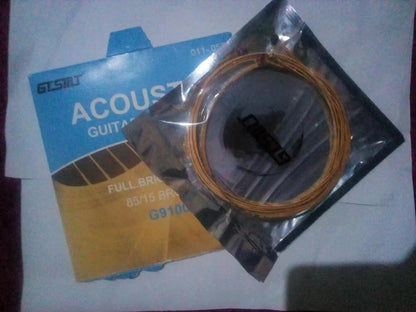 6 PCS Guitar Strings Acoustic Guitar Strings Steel Core Rust Proof String with Coated Phosphor Copper For High Moderate Hardness