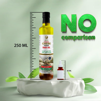 Amalico Chebe Oil for Hair Growth - Olive Oil, Ostrich Oil, Essential Oil, 100% Natural African Chebe Powder for Hair Growth - Ready to Use, Large Volume 250ml 25oml