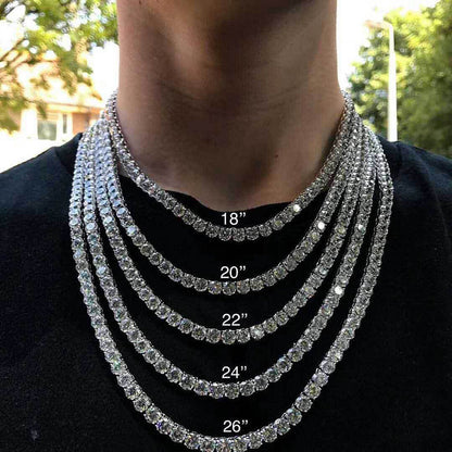 Hip hop tennis chain man valentine gift for men/women bling bling iced out rapper tennis chains hiphop necklace crystal hipster hiphop nightclub fashion accessories jewelry