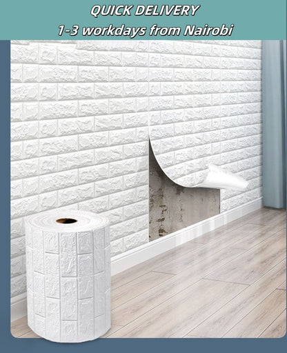 5pcs 70cm*77cm Self Adhesive Foam Wallpaper DIY 3D Wall Panel Living Room Brick Stickers Bedroom Kids Room Brick Papers Home Wall Decor