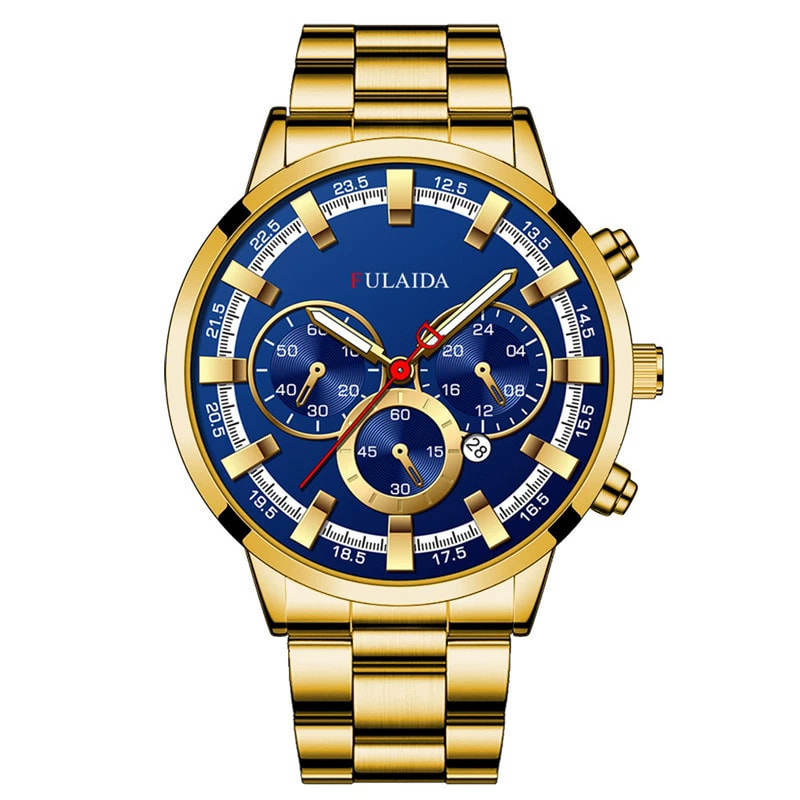 Men’s Fashion FashionStainless Steel Watches Luxury Quartz Wristwatch Calendar Luminous Clock Men Business Casual Watch