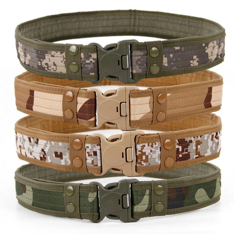 Army Style Combat Belts Quick Release Tactical Belt Fashion Men Military Canvas Waistband Outdoor Hunting Hiking