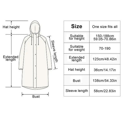 Non-disposable Thickened Frosted Waterproof Adult Men Women Children Integrated Semi-transparent Hiking Raincoat
