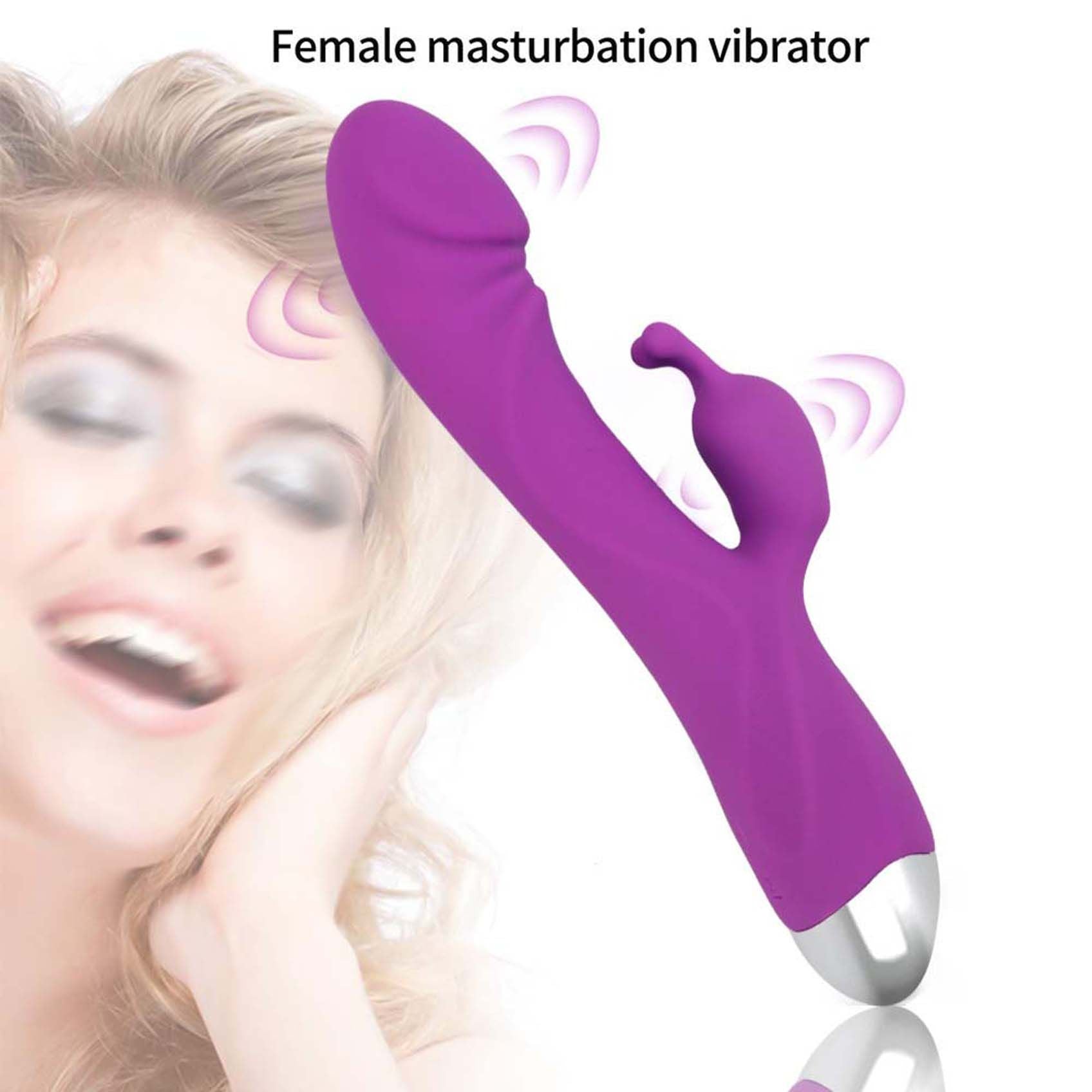 Realistic Dildo Rabbit Veined G Spot Vibrator Rechargeable Waterproof Powerful Vibrating Clit Stimulator Handhold Dual Motors Massager Adult Sex Toy for Ladies Women Couple