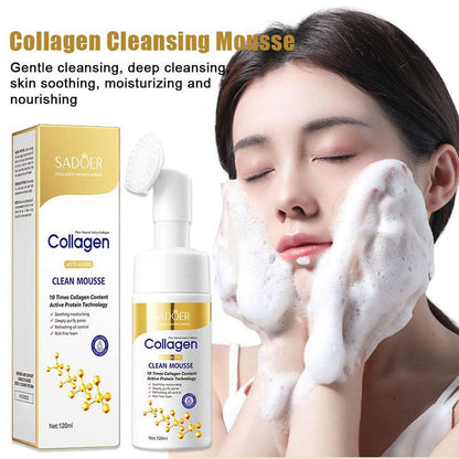Collagen Facial Cleanser Mousse Deep Cleansing Skincare Moisturizing Firming Face Wash Foam Cleanser Skin Care Products