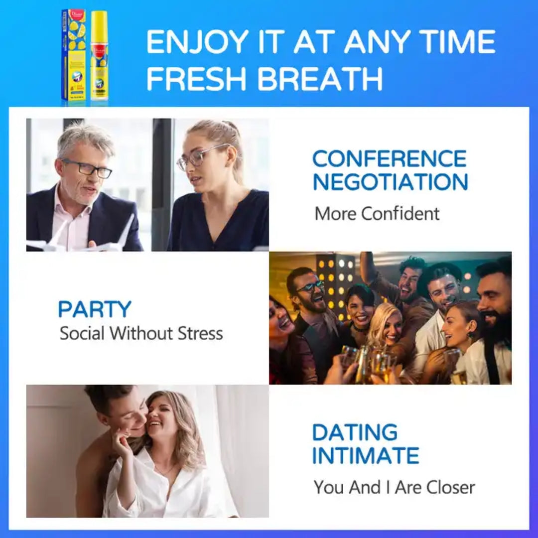 Probiotic Spray Fresh Breath Lemon Flavor Remove Oral Odor Bad Breath Mouth Portable Freshener - Disaar