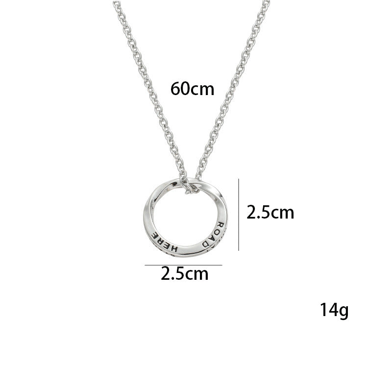Mobius Ring Necklace Personality Circle Men'S Pendant